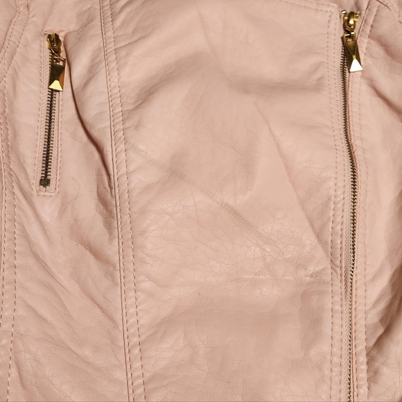 Wet Seal Faux Leather Y2K Moto Jacket Pink X Large - Picture 12 of 13